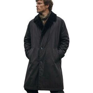 F.M. Hämmerle Men’s Vintage Waxed Coat Dark Gray Size 46 Mid-century Austrian